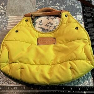 Kate Spade New York Charlie Snow Mass Quilted Puffer Shoulder Bag/neon Yellow